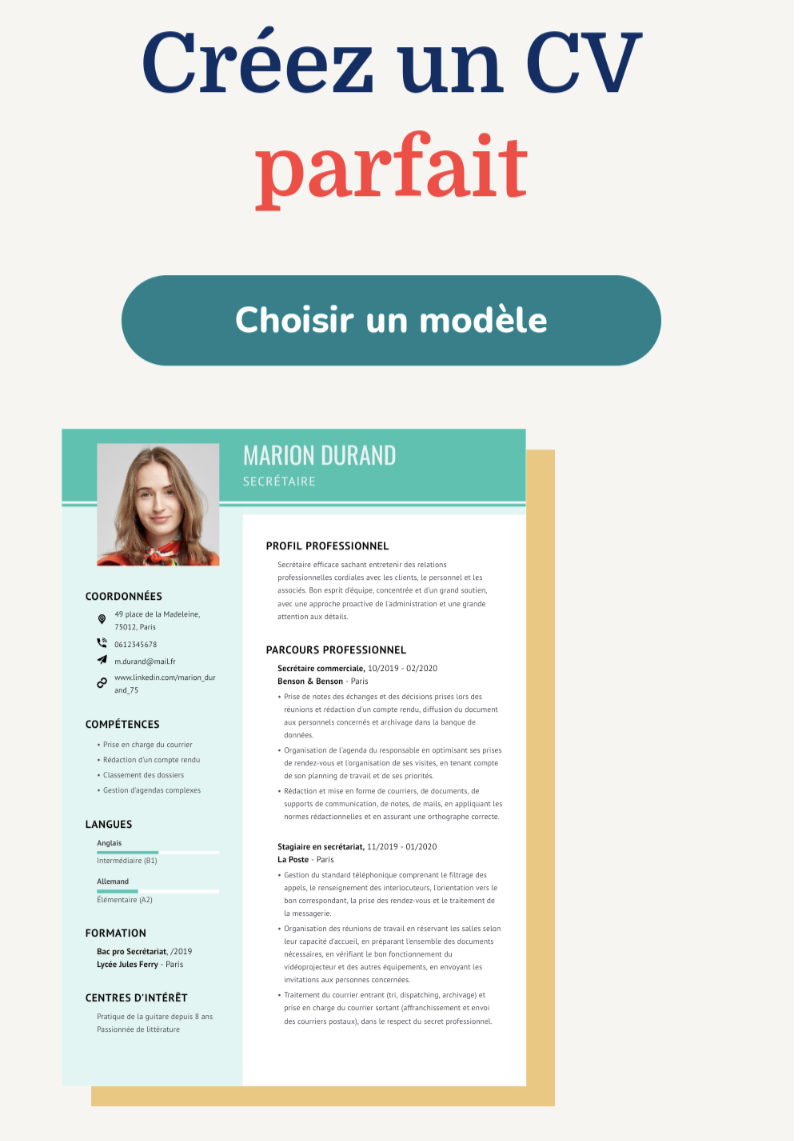 Créez un CV parfait en ligne à l’aide de designer de CV